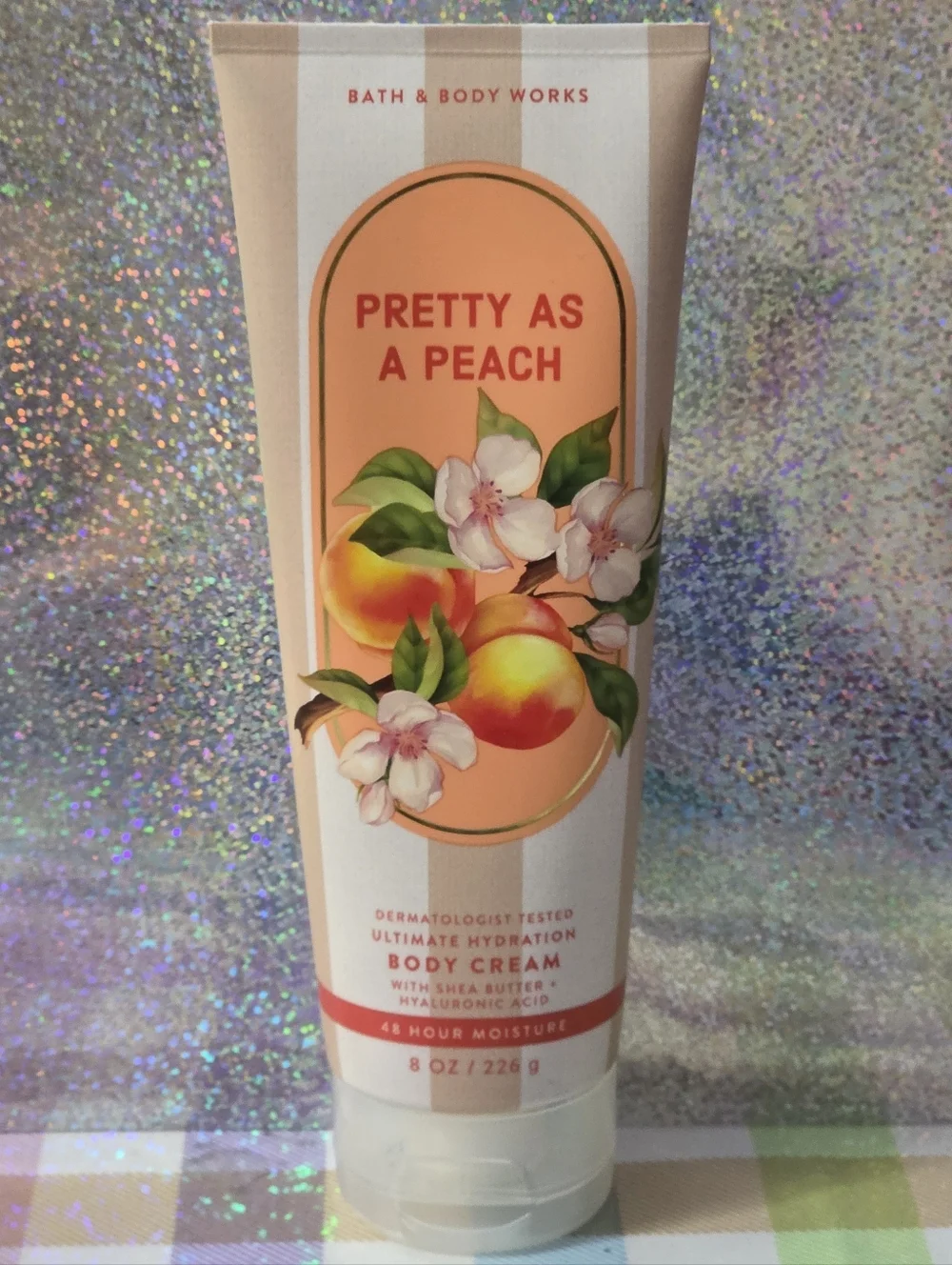 Bath & Body Works Pretty as a Peach Hydrating Body Cream 8oz NEW RARE